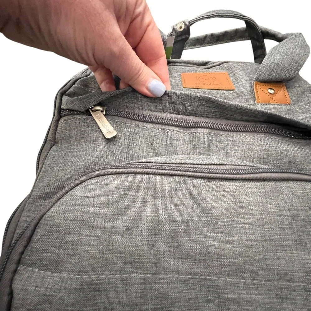 Keababies Gray Quilted ROVE Diaper Backpack‎ Baby Bag NEW 18 Pockets Change Mat